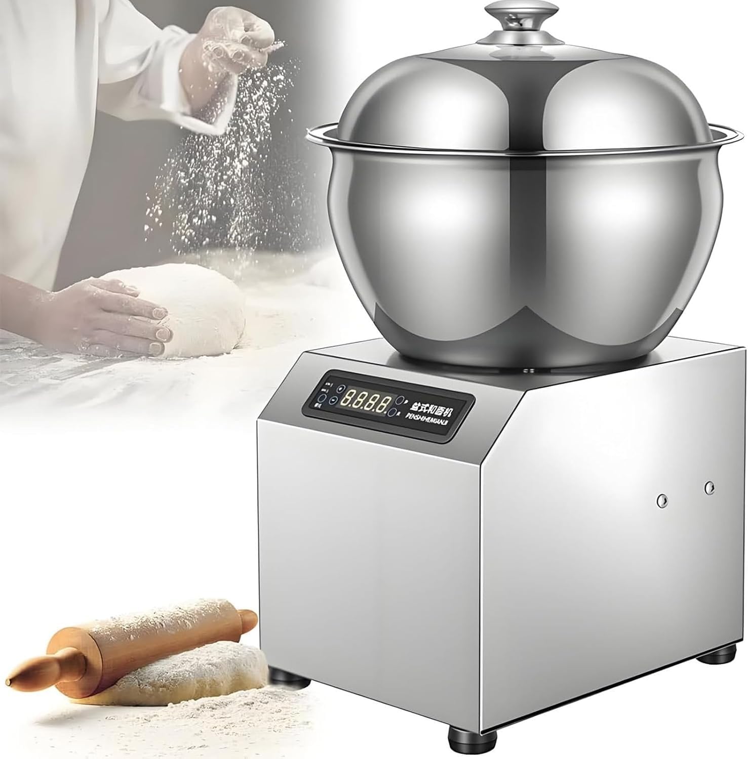 Komercyjny mikser do ciasta, duży elektryczny mikser kuchenny, 5 kg/8 kg, wysokowydajna spiralna ugniatarka, ugniatarka spiralna i ugniatarka do mąki, chleba, ciasta na pizzę