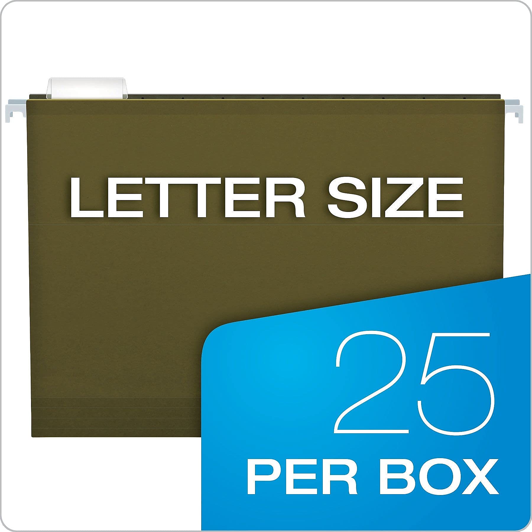 Pendaflex renforcé 5,1 cm Capacité supplémentaire à suspendre des dossiers, 1/5 Tab, Lettre, Jaune, 25/Box