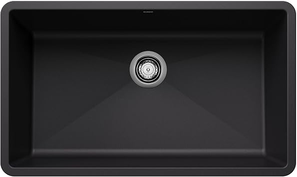 BLANCO Precis Super Single Kitchen Sink, Coal Black