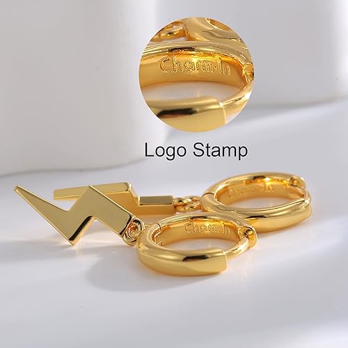 Miniatura 6 de 14K Gold Plated Drop Earrings-Medium Huggie Hoop Charm Earrings Lightweight Dangle Earrings for Women-Summer Beach Jewelry Hypoallergenic Gift for