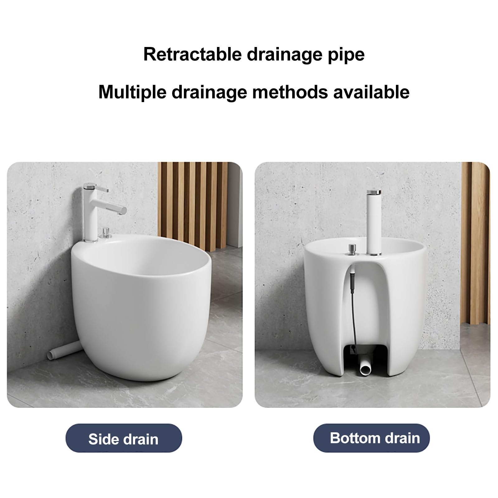 Wanna do Kąpieli Stóp Z Kranami Z Ciepłą I Zimną Wodą, Pedicure Foot Spa, Ceramiczna Wanna do Stóp(White)