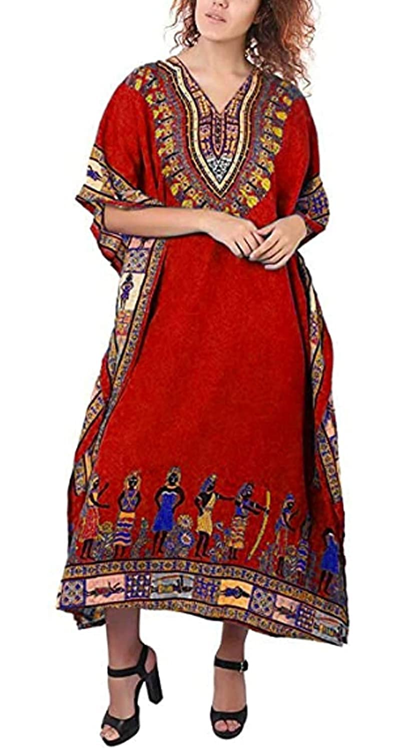 ukal Polyester Afircan Dashiki Print Kaftan Sarong Beach Cover Up Tunic Maxi Gown Long Caftan-picture-17