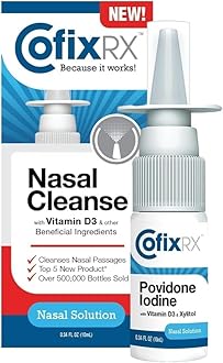 COFIXRX Nasal Cleanse Solution Spray, Povidone Iodine with Vitamin D3 & Xylitol, Cleans Nasopharynx, Cold and Allergy Relief, Laboratory Tested Patented Formula, Fast Acting and Long Lasting
