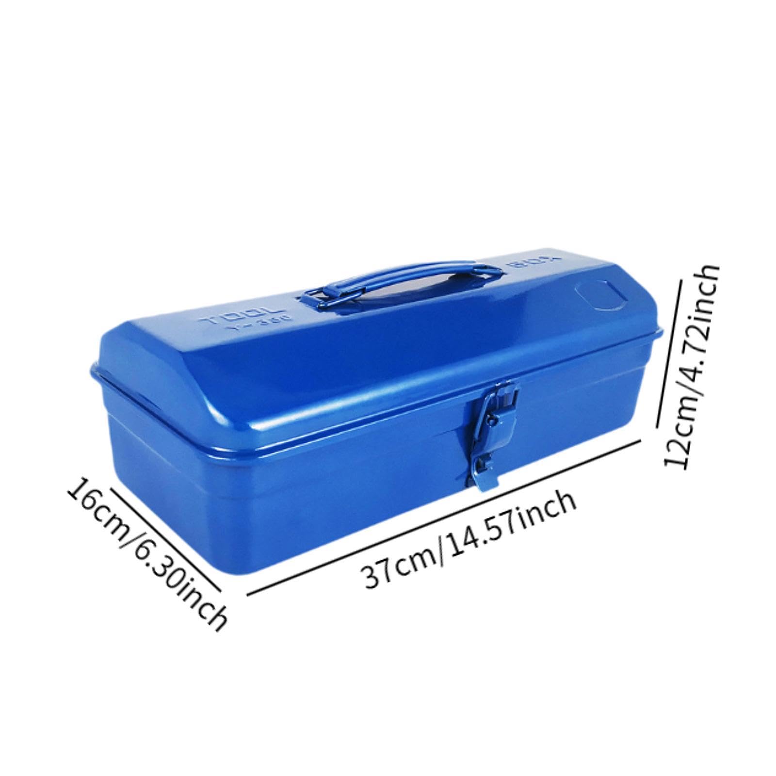 Colcolo Caja de herramientas de metal Caja de herramientas vacía Garajes Cerradura con hebilla Cofre de herramientas multifuncional Almacenamiento de hardware, Azul