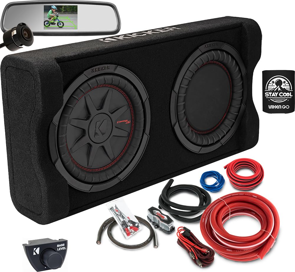 KICKER Enclosure and Amp kit Package of 3 Items - 10