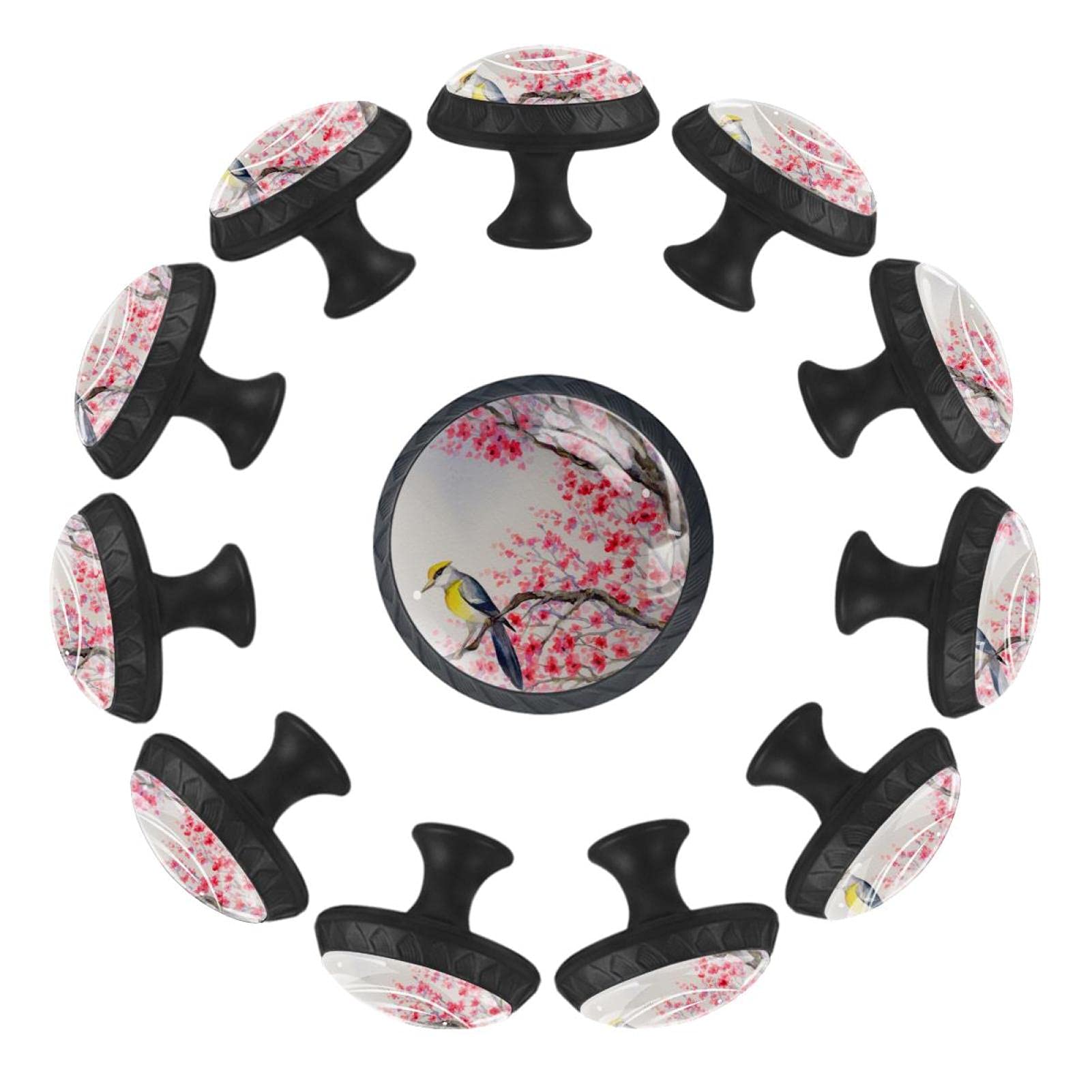 Boutons de tiroir oiseau ronds 35mm poignée meuble commode chambre bébé crèche lot de 12