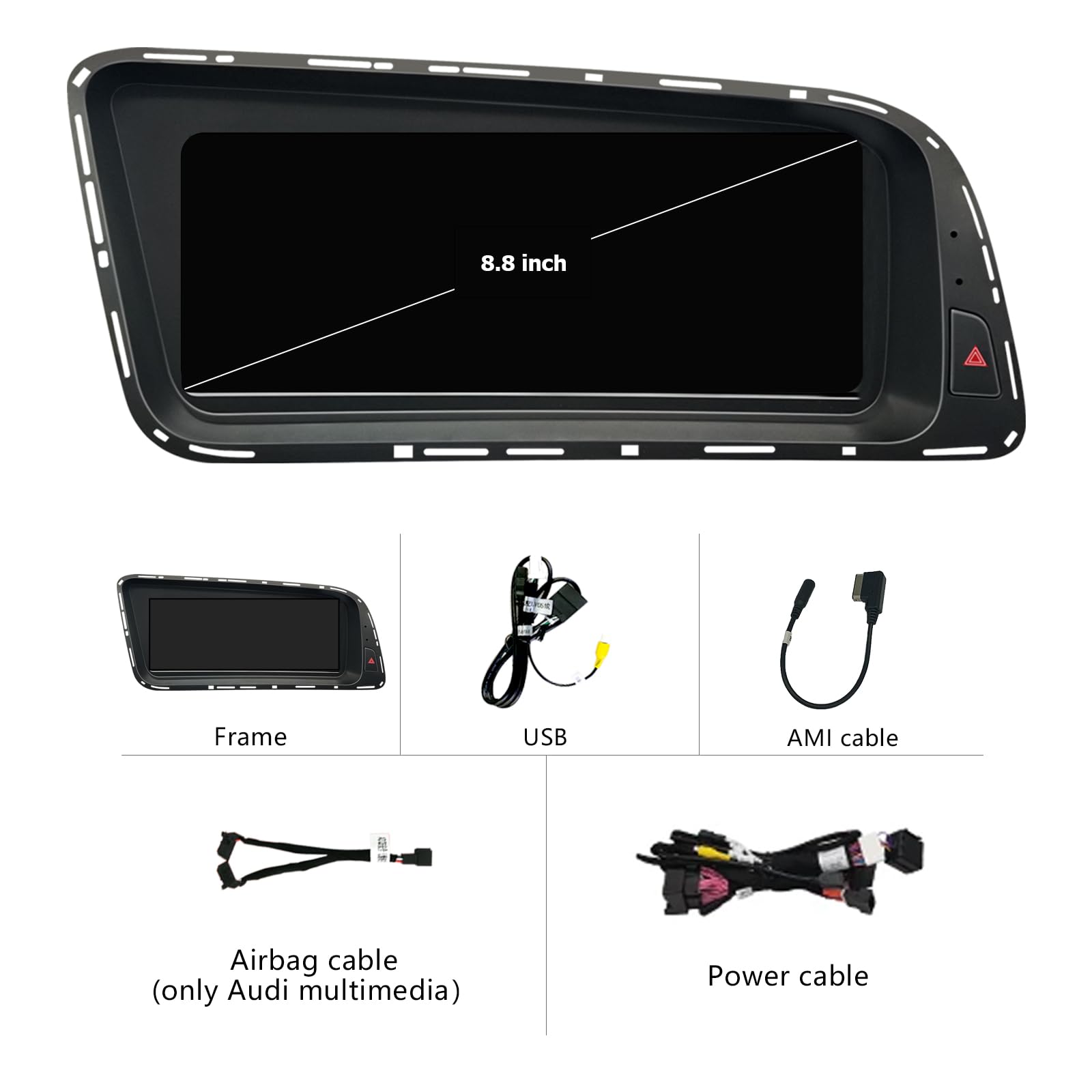 AIOMERUI Pantalla táctil CarPlay de 8.9 pulgadas para Audi Q5 2009-2017 año con 2GMMI, HD1920* 720 Radio de coche Pantalla estéreo Android Auto Mirrorlink (Concierto/Sinfonía 2GMMI)