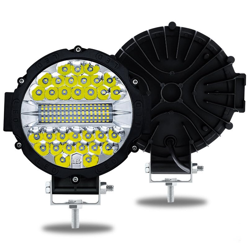YONGYAO 7 Pulgadas 51W Par Faros Auxiliares Amplia Visión LED Faro Trabajo IP67 Blanco para Offroad SUV-Rojo
