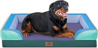 Vista 258 de Comfort Expression - Cama ortopédica para perros extragrandes, 42 x 30 pulgadas, cama impermeable y de apoyo de espuma con cojines removibles, sofá