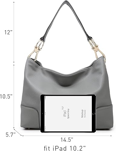 Vista 4 de Dasein Bolsos Hobo para mujer, de piel sintética suave, holgado, bolso de hombro, asa superior