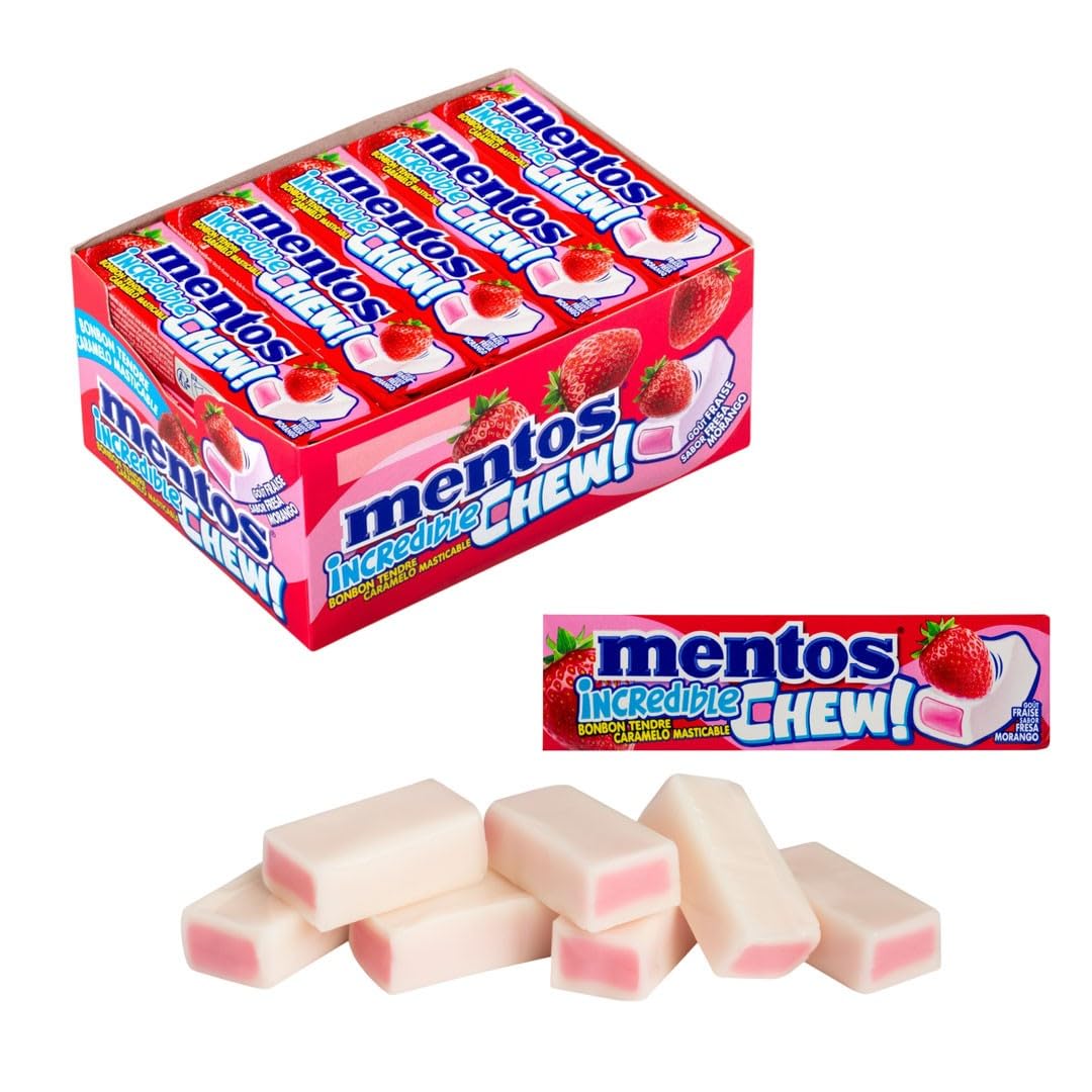 iChuches Caramelos Chew 20 Sticks Individuales Fresa Masticables Textura Extra Tierna