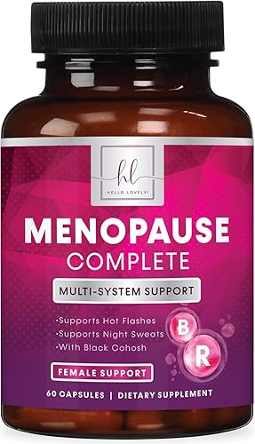 Hello Lovely! Alivio de la menopausia para mujeres, suplementos completos de la menopausia para apoyo hormonal, energía, sofocos y sudores nocturnos