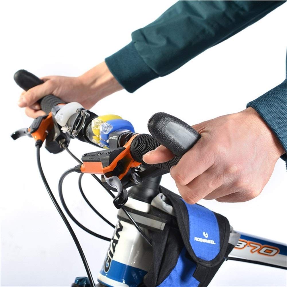 Janmobrian Poignée VTT,Poignée Velo 1pair vélo en Mousse Souple Sponge Guidon extérieure Cyclisme de Montagne BMX Bike VTT en Silicone Anti-dérapant Poignée Bar(Blue