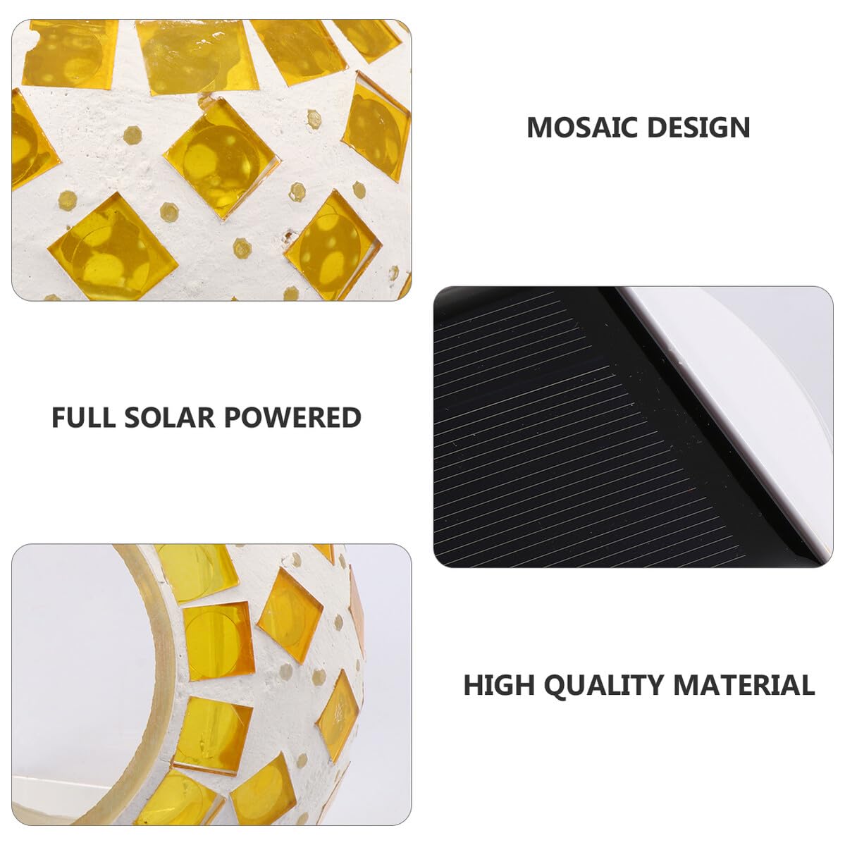 NUOBESTY Solarbetriebene LED Glaskugelleuchte Gelb, 600 Mah Ip65 | Außenbeleuchtung für Garten, Intelligentes Energiesparen, Hohe Helligkeit