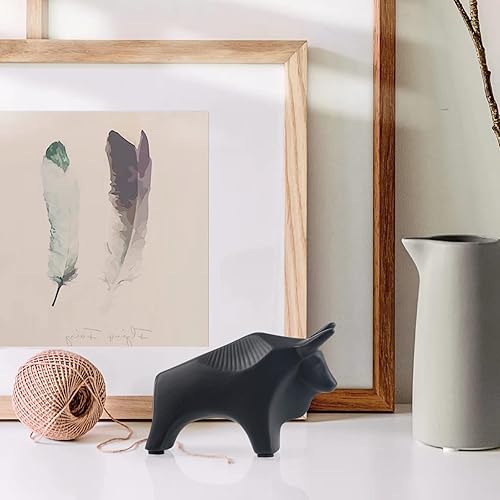 Vista 7 de Notakia Estatuas de toros de animales pequeños, decoración del hogar, adornos decorativos de estilo moderno para sala de estar, dormitorio