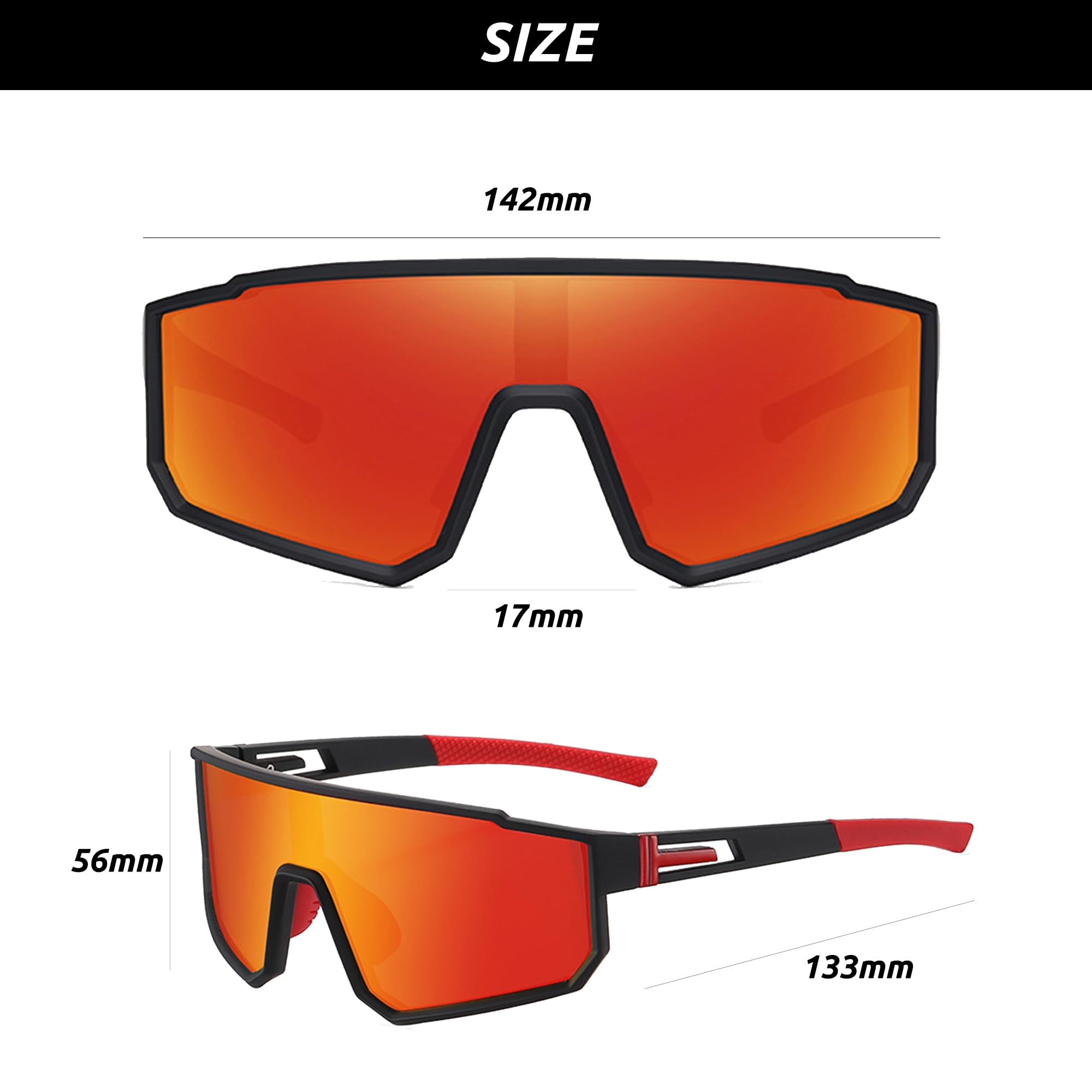 Polarisierte Sport-Sonnenbrille für Männer Frauen Jugend Kinder, UV400 Sport Sonnenbrille für Radfahren Baseball Angeln Outdoor