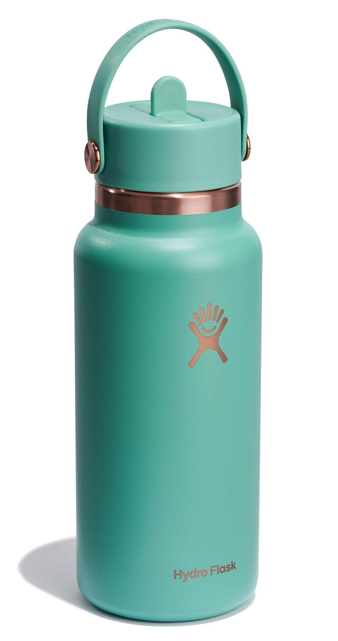 Hydro Flask Water Bottle - Insulated Stainless Steel - Wide Mouth Flex  Straw Lid, Non Spill, Leakproof and Refillable in 32 Oz Thyme Rose Gold |  Grocery Pickup & Delivery | Whole Foods Market
