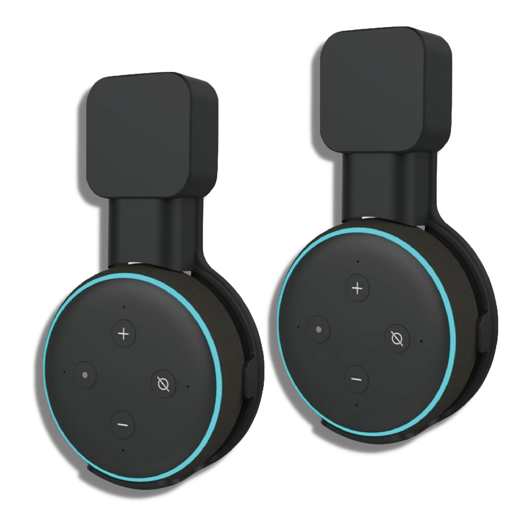 Sintron 2X Black Wall Mount for Echo Dot 3, Alexa Accessories Smart Home Outlet Wall Mount Bracket for Echo Dot 3rd Gen, Space Saving Accessories No Messy Cords