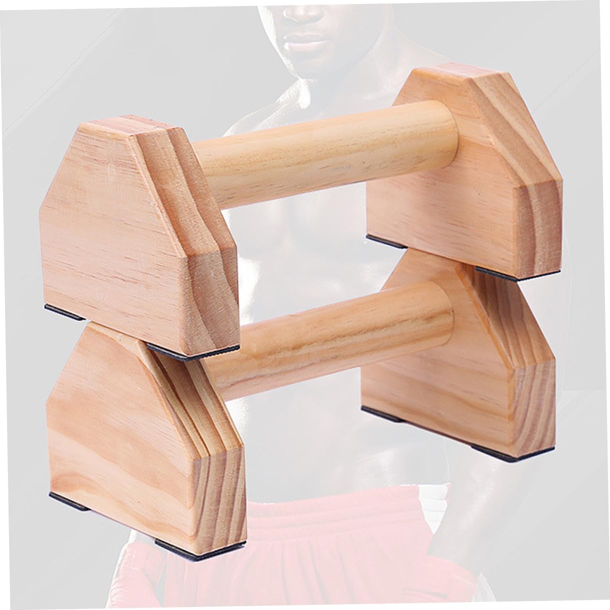 VICASKY 1Pair Solid Wood Bracket Muscle Training Device for Calisthenics Portable Fitness Equipment Durable Frame for Strength Training at Home Gym