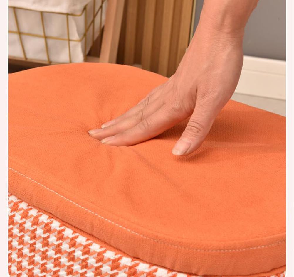 Pouf Grande con Contenitore, poggiapiedi Imbottito in Stile retrò per Soggiorno e Ingresso, Sgabello per cambiarsi Le Scarpe con Seduta Imbottita, Soluzione d'arredo eleg