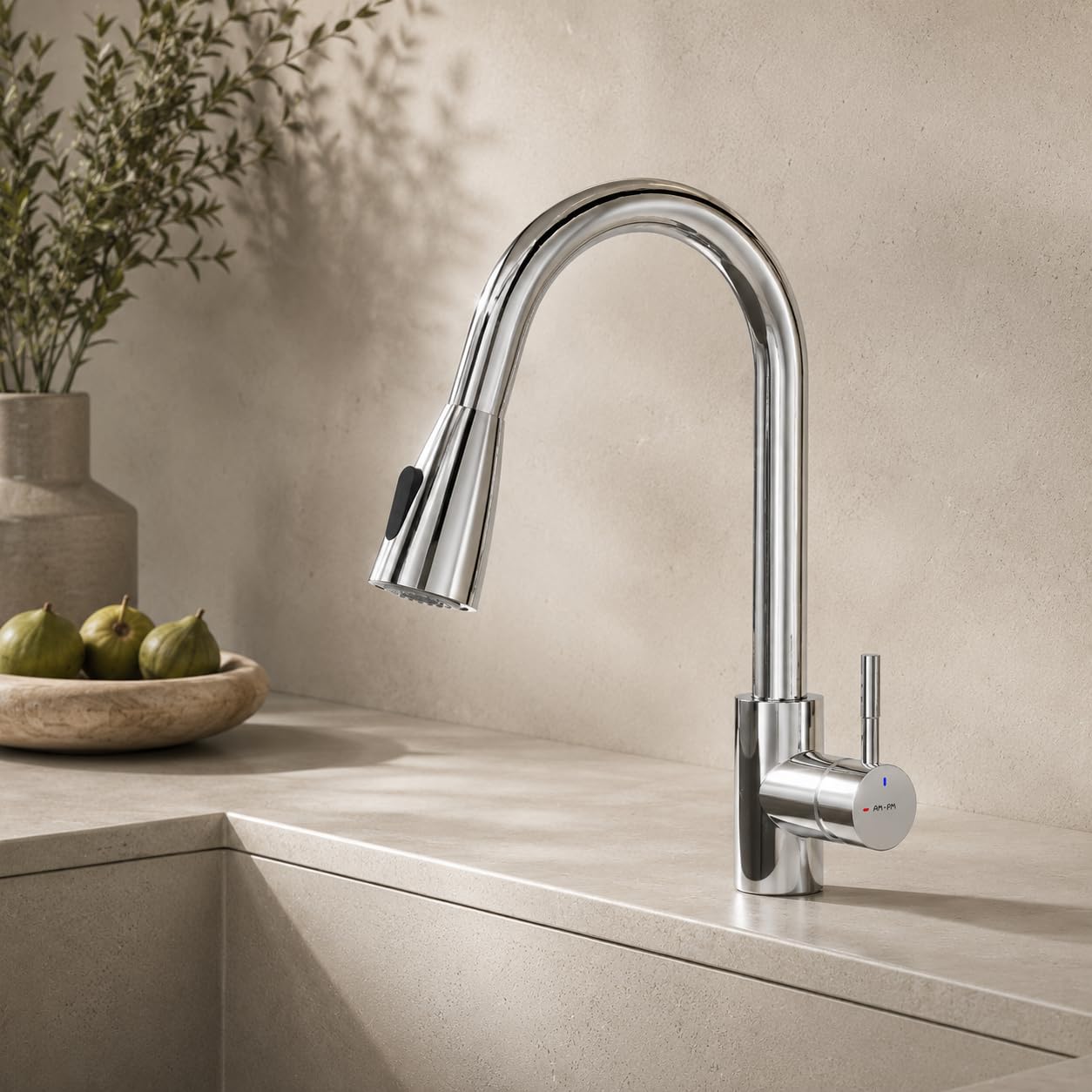Grifo de cocina giratorio AM.PM X-Joy S monomando en cromo brillante