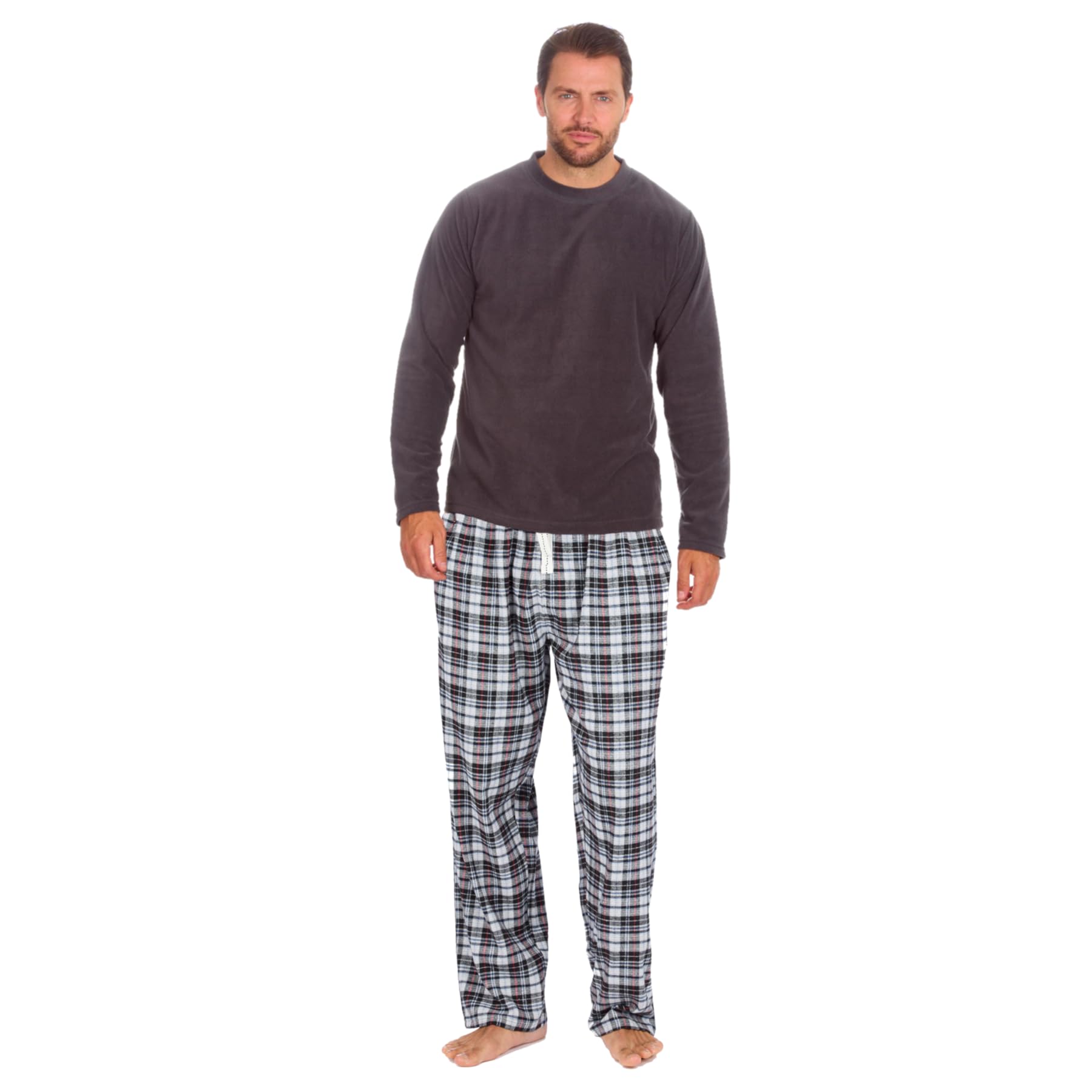 Style It Up Mens Lounge Pyjama Set - Fleece Warm Nightwear and Cosy Loungewear Top and Pan...