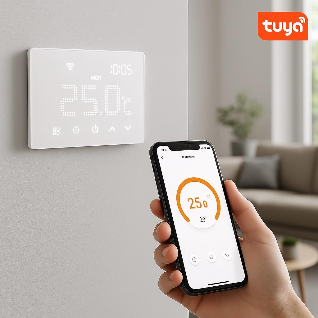 gloca Smart WiFi Cronotermostato Caldaia Da Incasso Digitale Touch Screen (Bianco)