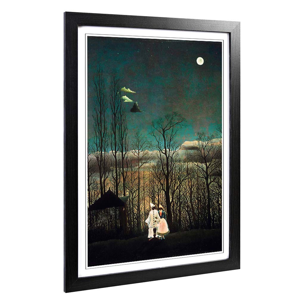 Big Box Art Framed Print of Henri Rousseau Carnival Evening Design | Wall Art Picture | Home Decor for Kitchen, Living Room, Bedroom, Hallway, Black, A2 / 24.5x18 Inch / 62x45cm