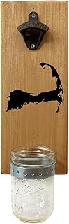 Cape Cod Bottle Opener - Wall Mount Wood Board With Removable Cap Catcher and Cast Iron Opener - Rustic Holiday Gift and Home Decor