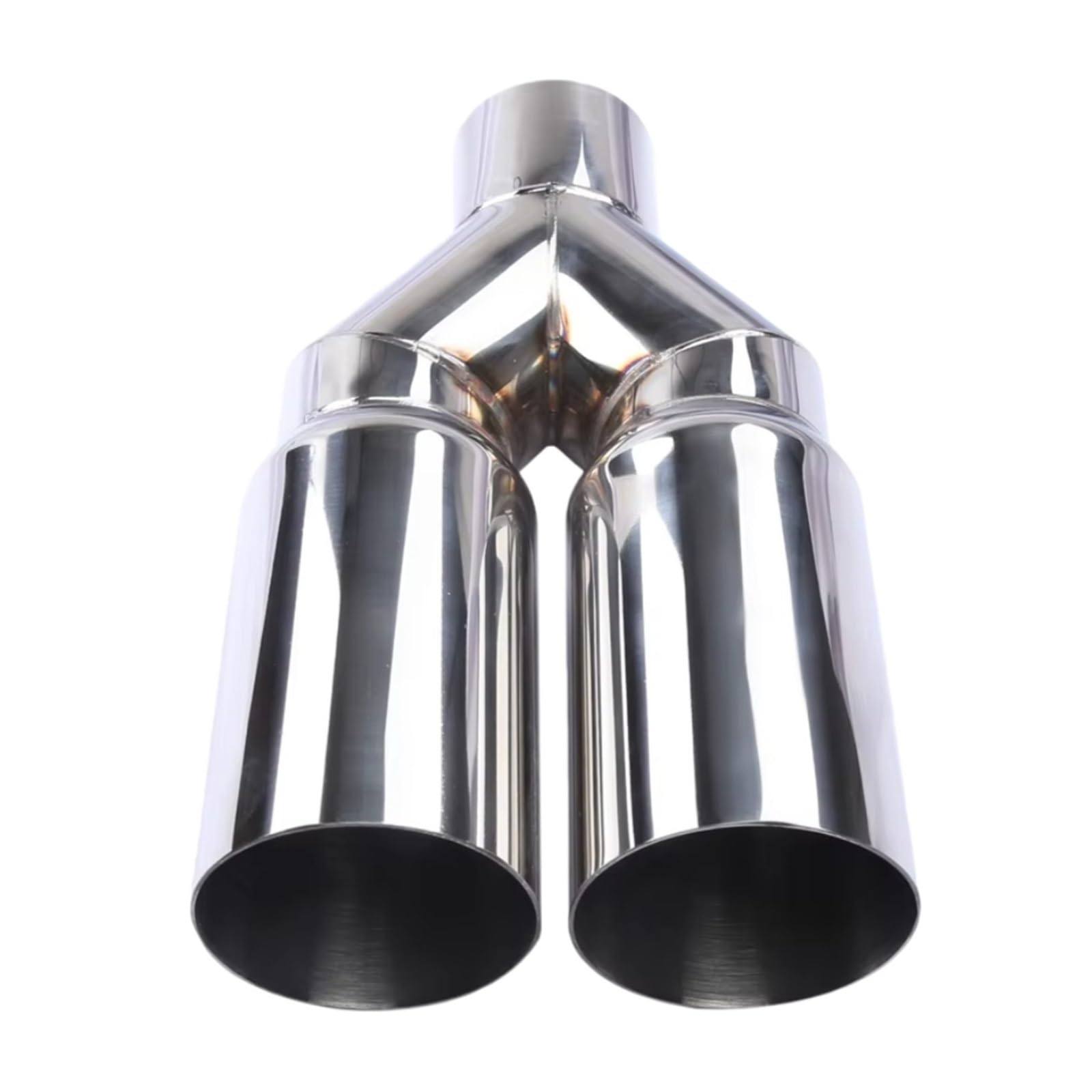 SinSed Coche Tubo Silenciador Escape Silenciador de Tubo Escape Universal Acero Inoxidable Doble Cilindro Entrada 63mm Salida 76mm reemplazo Coche