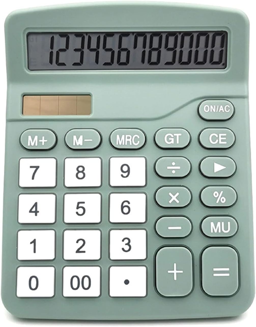 MIEDEONMint Green Grey 12-Digit Solar Scientific Calculator Desktop Financial Office Computer Calculators Large Display Office Calculators Cute Calculator (Color : Green)