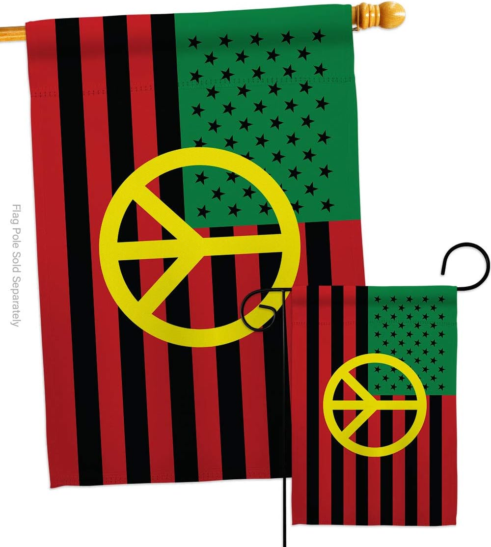 African American Peace Garden House Flag - Set Patriotic Historic July Memorial Veteran Independence United State - Decoration Banner Small Yard Gift Double-Sided Made in USA 28 X 40
