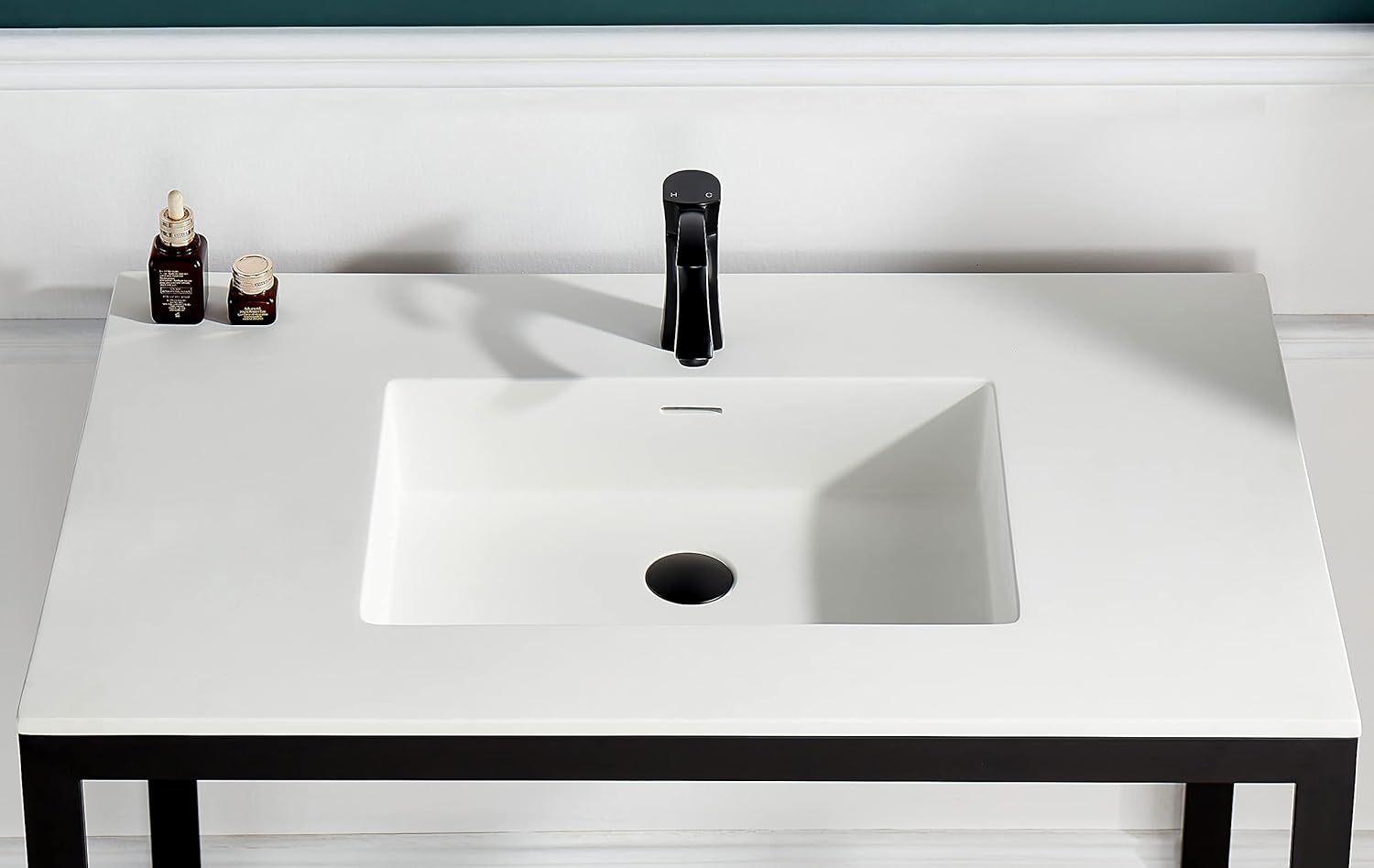 ANZZI Conques Series 18 in. x 48 in. Bathroom Cultured Marble Vanity Countertop with Sink in Glossy White Finish | VY-CT4818