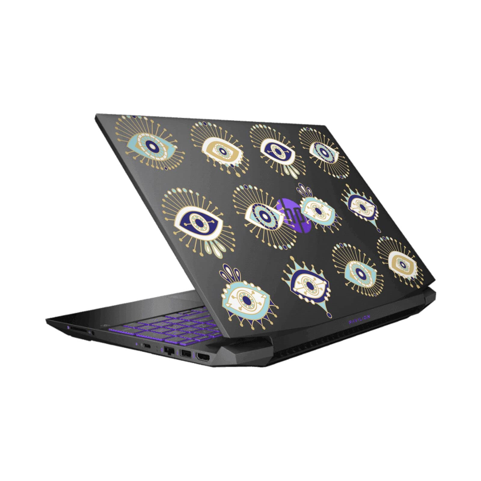 Peau vinyle HP Pavilion 15.6 au design Or Bleu unique