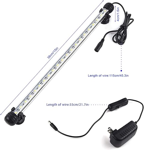 Miniatura 3 de S SMIFUL Luz LED para acuario, luces de pecera de cristal bajo el agua, luces LED brillantes IP68, luces sumergibles impermeables IP68, barra de
