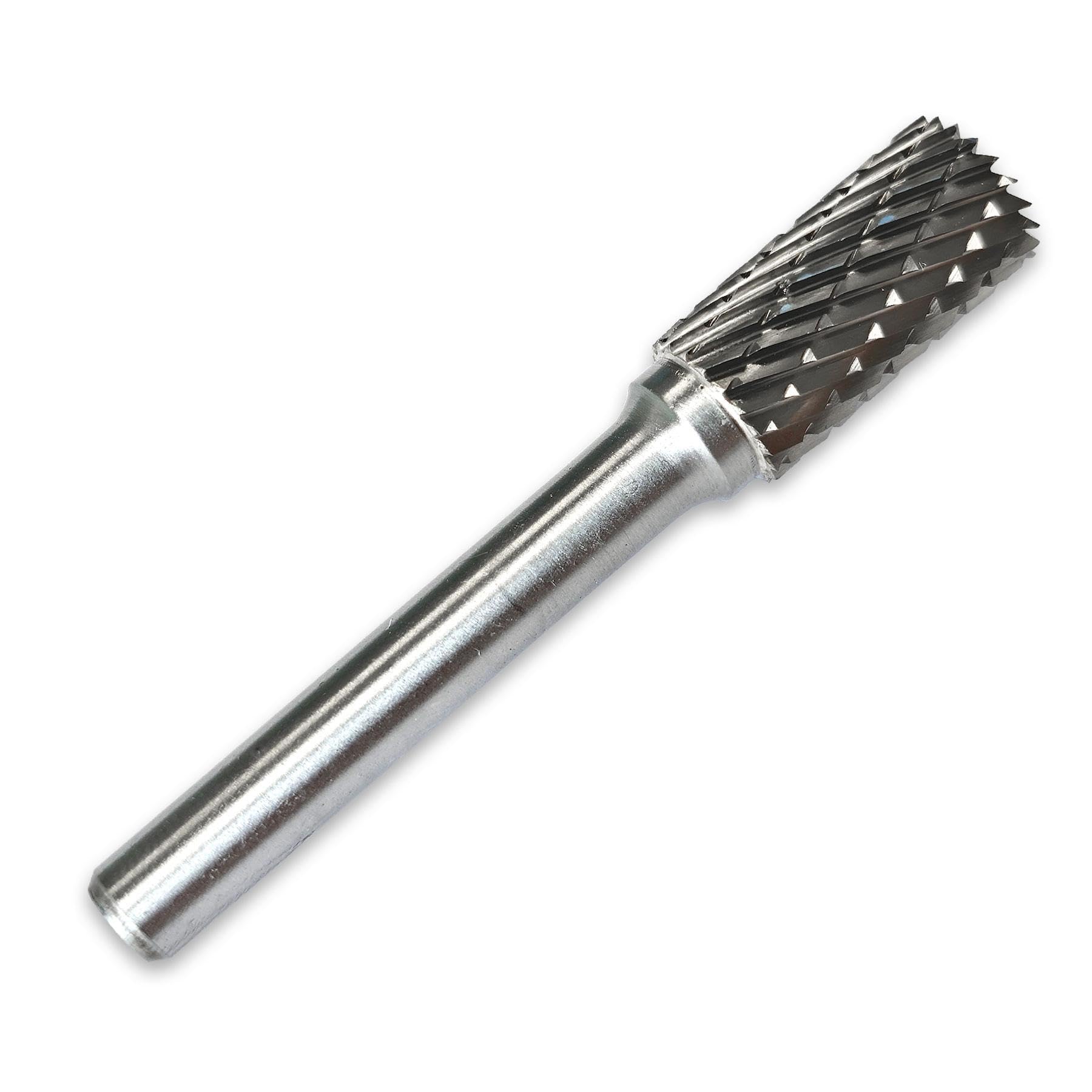 Fraise Carbure de Tungstene Lime Cylindrique Bout Coupant 10 mm - Queue lisse 6mm - Grande dureté jusqu'à HRC70