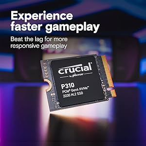 Crucial P310 1TB PCIe Gen4 2230 NVMe M.2 SSD - Up to 7,100 MB/s - Uplevel Your Console - Internal Solid State Drive (PC) - CT1000P310SSD2