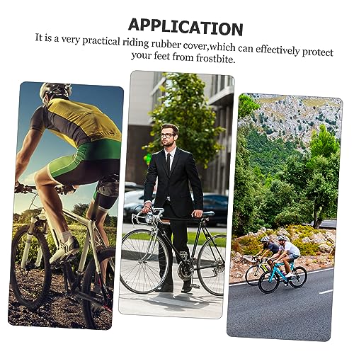 Fundas impermeables y térmicas para zapatos de ciclismo, antideslizantes, reutilizables, color negro miniatura 4