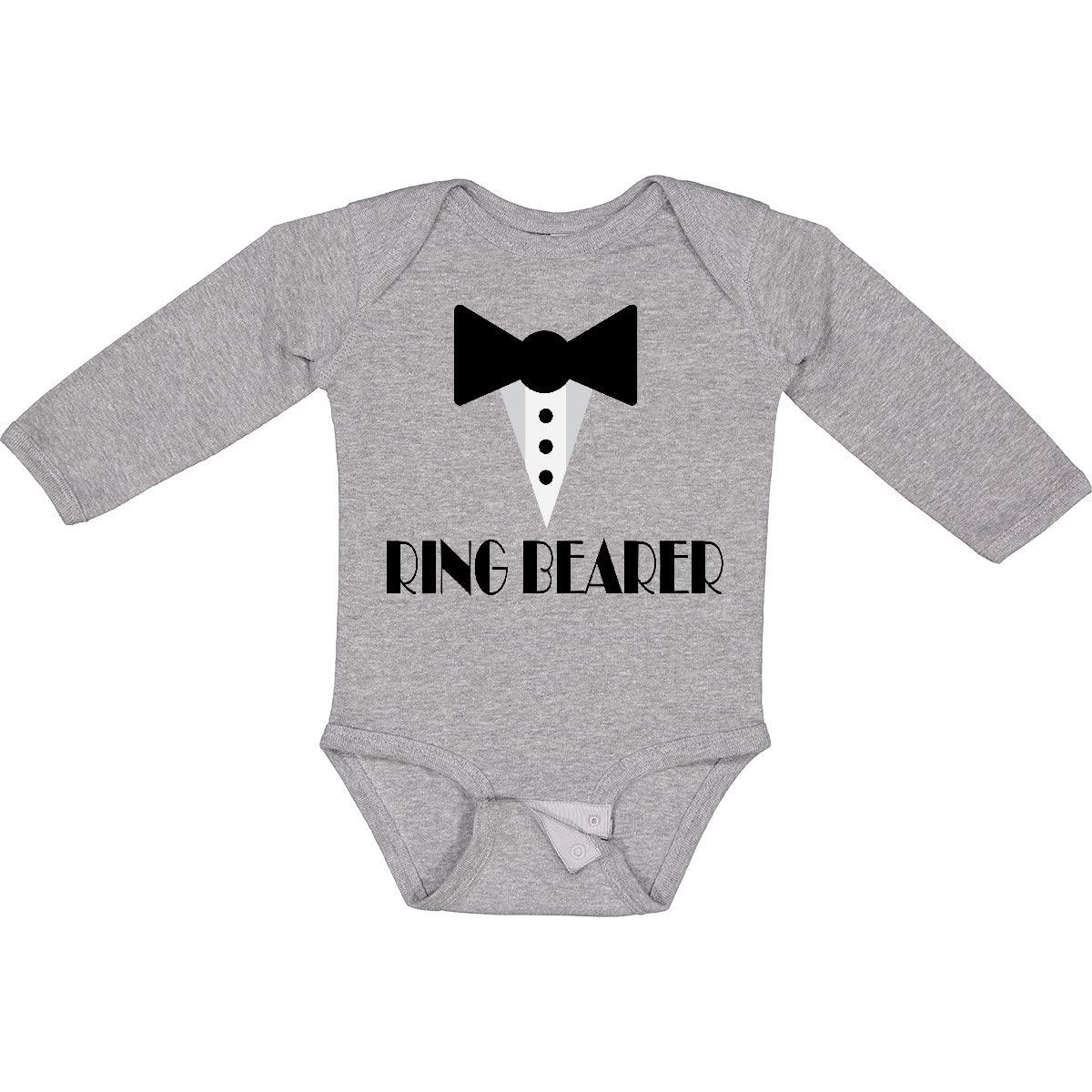 inktastic Ringbearer Mock Tux Wedding Tuxedo Long Sleeve Creeper