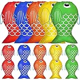 Shappy Fishing Party Favor Fish Drawstring Bags Fish Themed Gift Bag Little Fisherman Candy Goody Treat Bag for Kids Girl Boy (Simple, 16 Pieces)