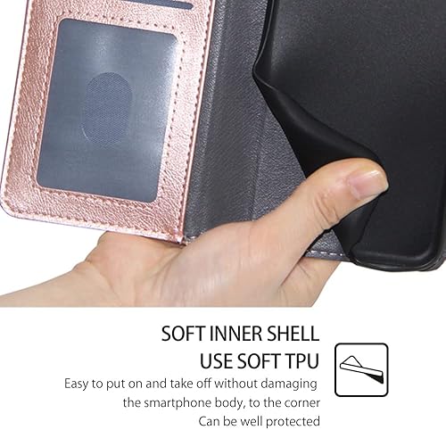 Miniatura 7 de Phone Cover Zipper Wallet Folio Case for LG Q8, Premium PU Leather Slim Fit Cover for LG Q8, 3 Card Slots, 1 Transparent Photo Frame Slot, Well