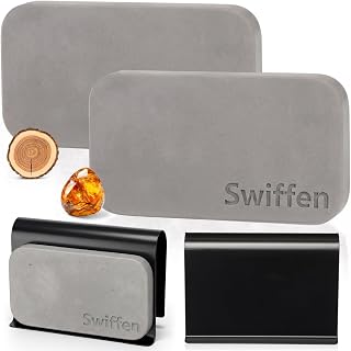 2 Pcs Car Air Freshener Set Stone Air Freshener Vehicle Scent Diffuser Car Odor Eliminator, 2 Long Lasting Scents Amber Tectona Grandis Refills, Metal Clip Included
