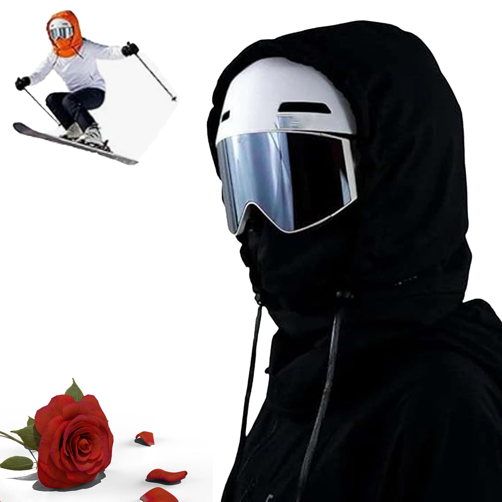 Waterproof Fleece Lined Hood 3 in 1 Balaclava Ski Mask Winter Water Resistant Face Mask for Women Men