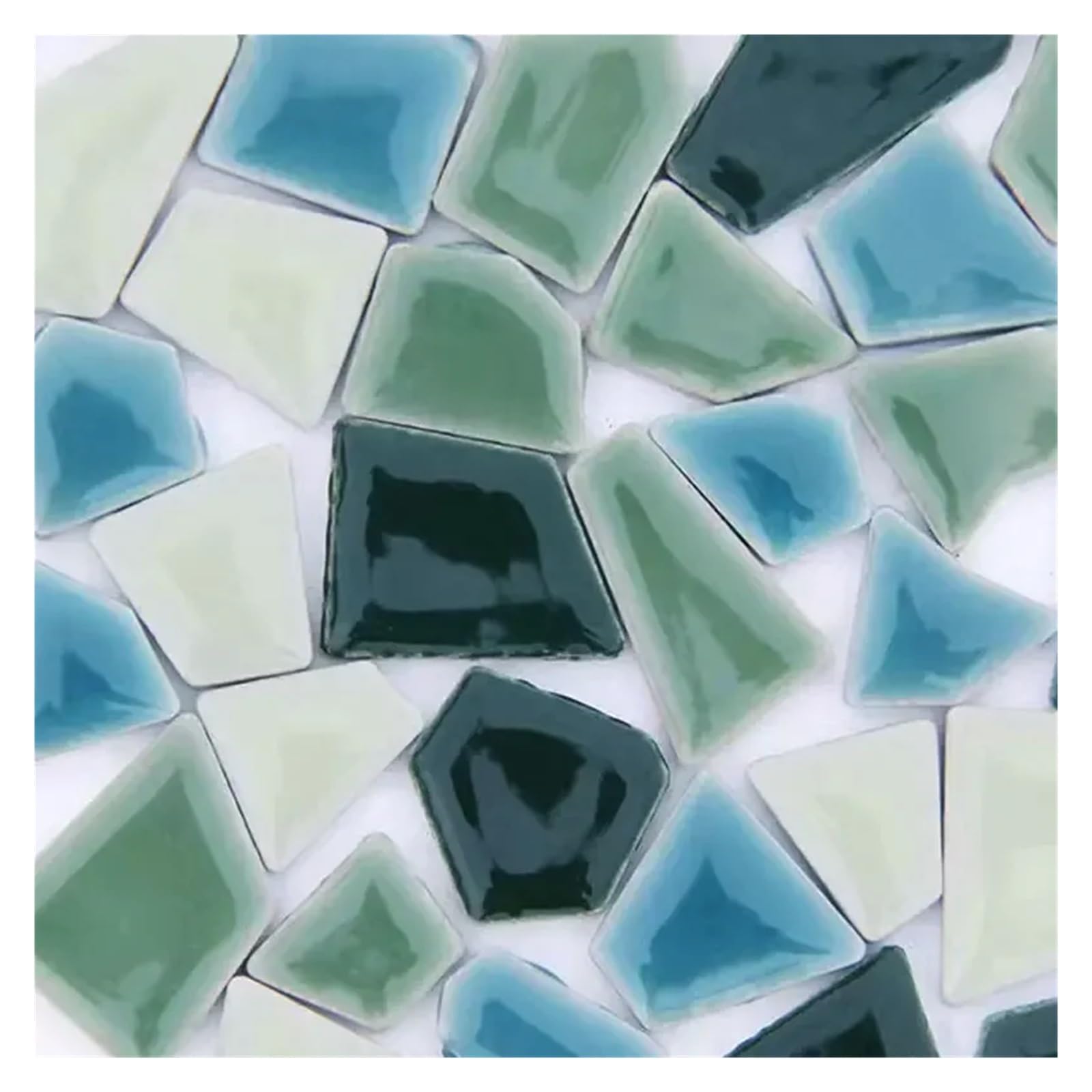 PUAISJN Crystal Mosaic Tiles, Porcelain Mosaic Tiles 100g Multicolor 1cm x(Mix4)