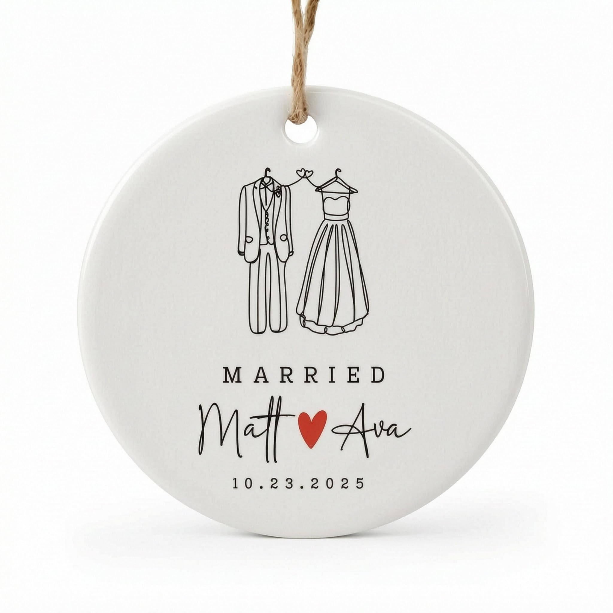 Personalised First Christmas Married Ornament - Custom Newlywed Gift