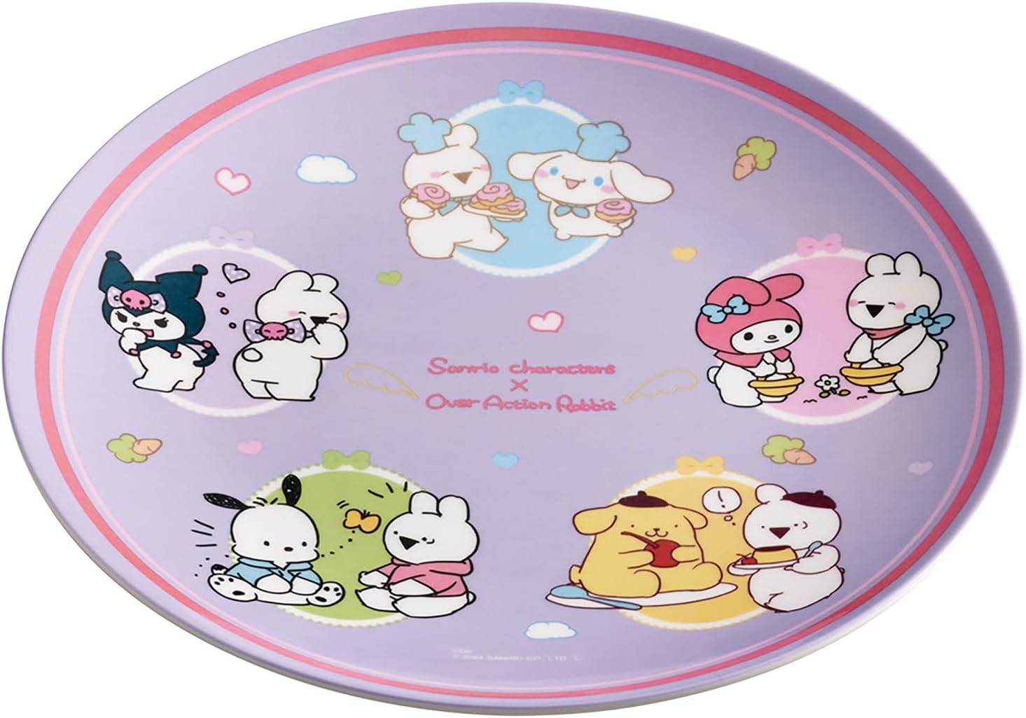 Skater MPL20P-A Melamine Plate, 7.9 inches (20 cm), Plate, Stylish, Character, Breakfast, Sanrio All Stars, Super Moving Rabbit
