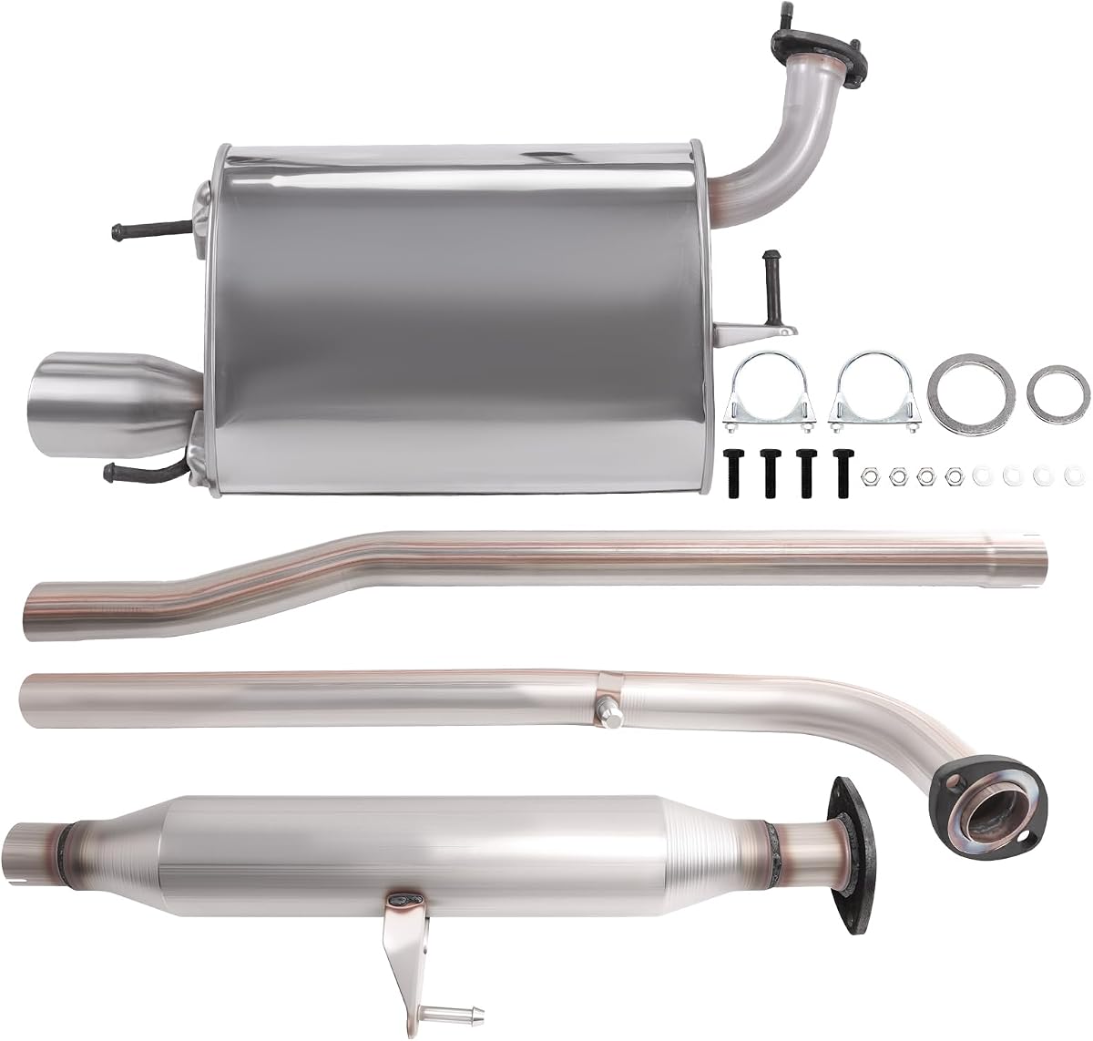 Kit de repuesto del sistema de tubo silenciador del resonador de escape compatible con | 2007 2008 2009 2010 Camry 2.4L, 2010 2011 Camry 2.5L, silenciador y tubo de cola, Repklace OE: 48341 53685