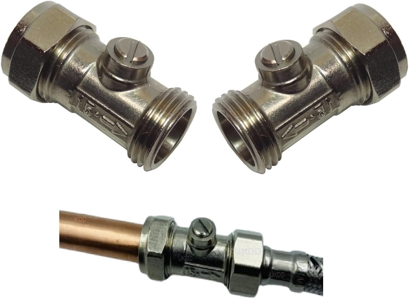 15mm X 1/2" Lever Male Flat Face Isolation Valve To Fit Flexi Tap - View #4