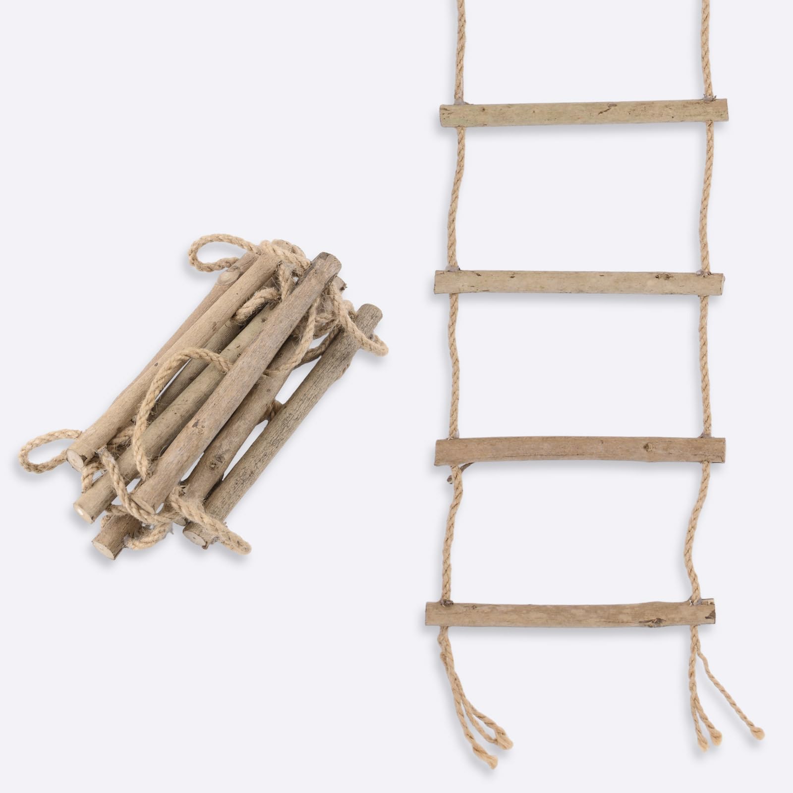 HICOHAND Wooden Rope Ladder Wall Hang - Image 4