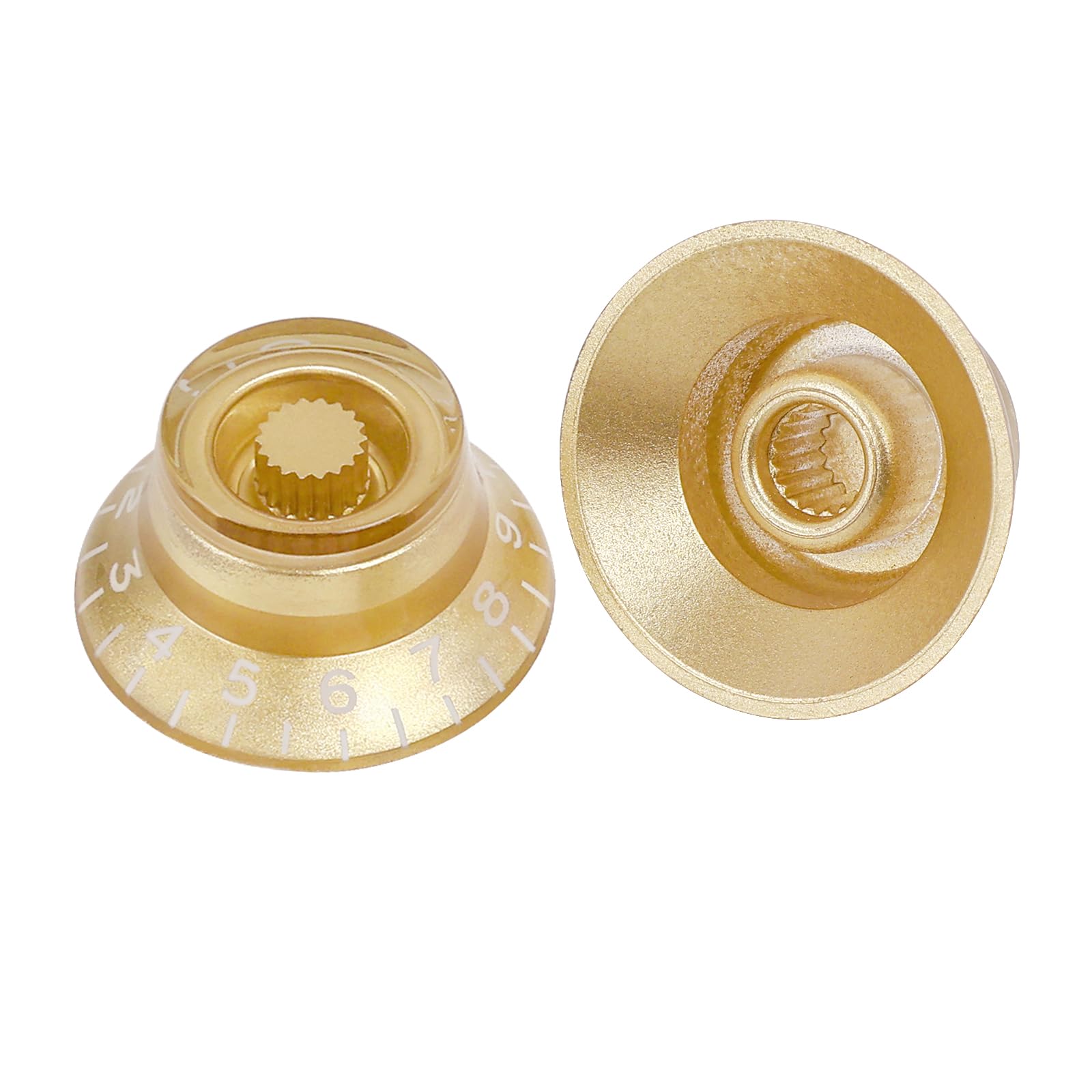 Banworks Electric Guitar Control Knobs 2 Tone 2 Volume '50s Style Knobs Top Hat Metric 6mm (15/64") 18-Spline Bell Top Hat Knobs for Epiphone Les Paul LP SG Electric Guitars Pack of 4 JT/XN-01 Golden - Image 4